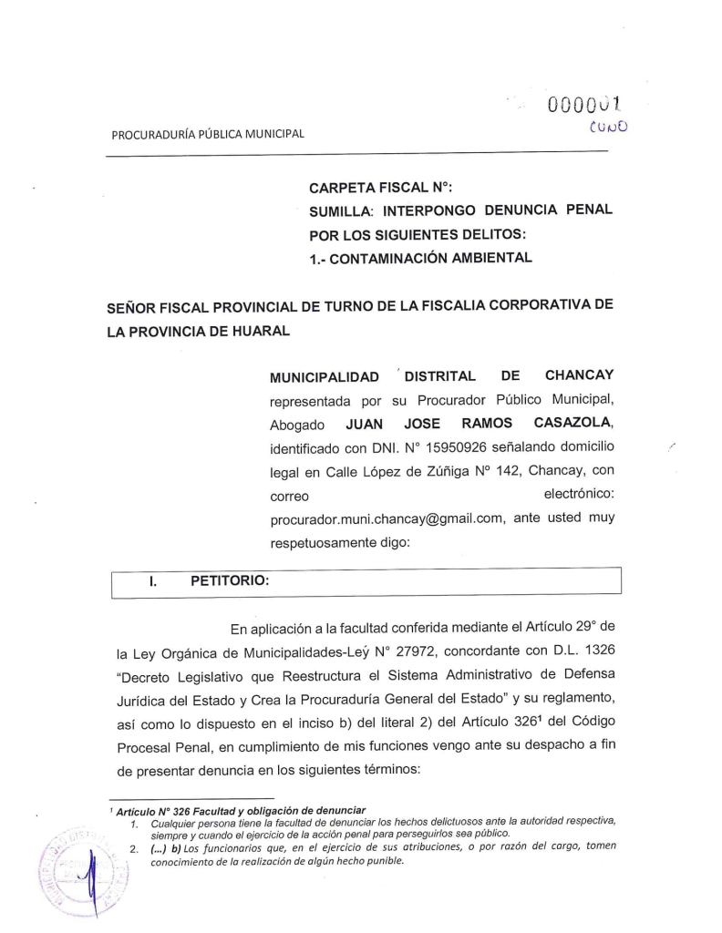 Procuraduría Pública Municipal de Chancay denuncia a gerente general de  Repsol y al directorio de la refinería La Pampilla tras derrame de petróleo  